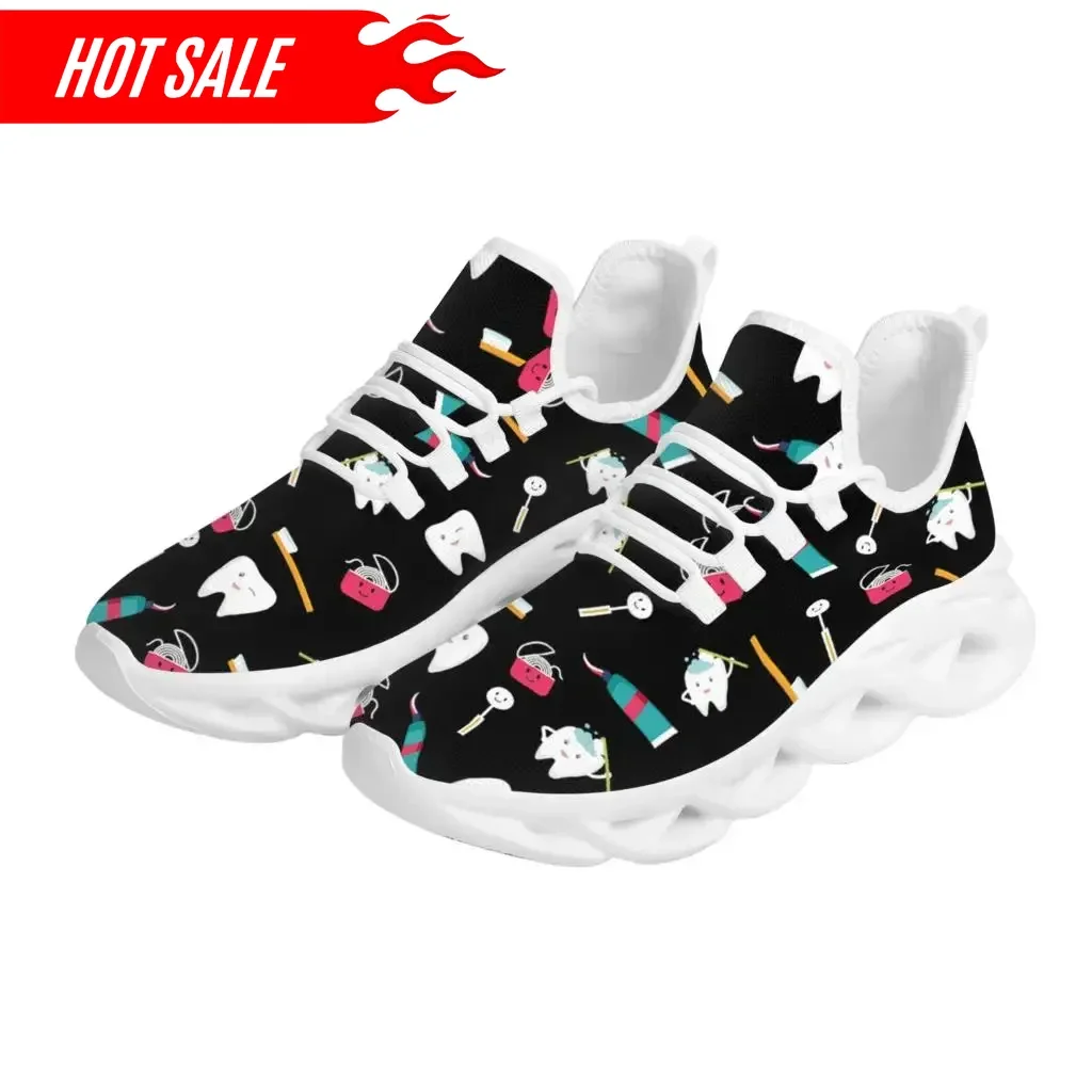 Sneaker Career - Sevimli Diş Desenli Lüks Tasarım Bayan
